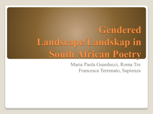 Gendered Landscape/Landskap in South African Poetry