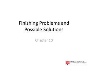 Chapter 10 – Finishing problems and possible solutions