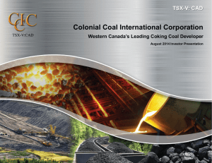 CCIC Investor Presentation - Colonial Coal International Corporation