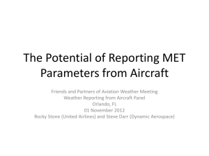 The Potential of Reporting MET Parameters from Aircraft