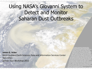 Using NASA`s Giovanni System to Detect and Monitor Saharan Dust