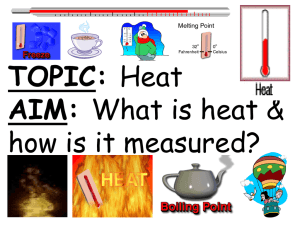 TOPIC: Heat AIM: How is heat measured?