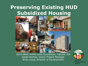 AHMA 2014 Preserving Existing HUD Subsidized Housing
