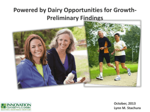Preliminary findings in Powered by dairy: Opportunities for growth