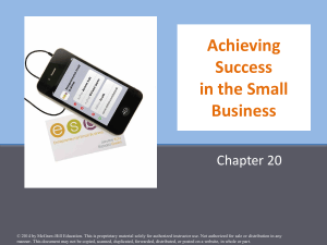 Chapter 20: Achieving Success in the Small Business