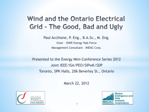 Wind and the Ontario Electrical Grid – The Good, Bad and Ugly