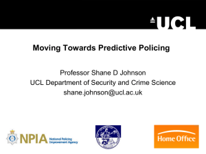 Shane Johnson (UCL Crime Science): Moving towards predictive
