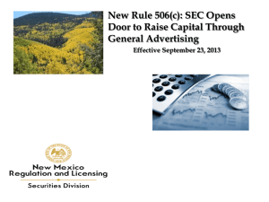 Old Rule 506 - Regulation and Licensing Department
