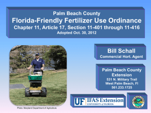 Palm Beach County Fertilizer Use Ordinance - Florida