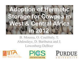 Adoption of Hermetic Storage for Cowpea by Farmers in West and