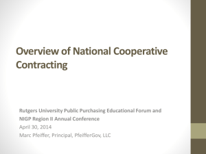 Challenges of National Cooperative Purchasing Contracts