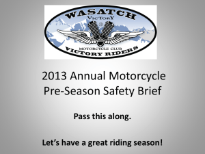 2013 Annual Motorcycle Pre-Season Safety Brief