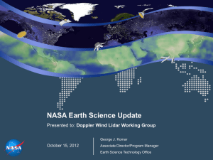 NASA Earth Science Update - Cooperative Institute for Research in