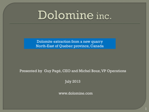 DOLOMITE - Material Mix