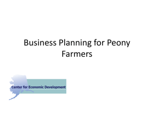 Business Planning for Peony Farmers