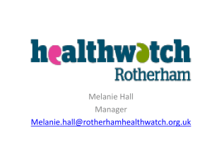 Healthwatch Rotherham presentation