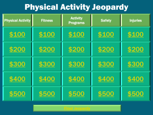 Physical Activity Jeopardy