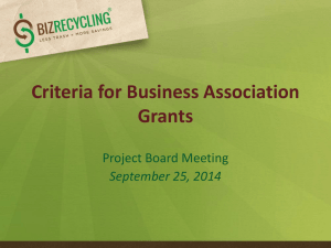 Criteria for Business Association Grants