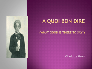 A Quoi Bon Dire (What good is there to say?)