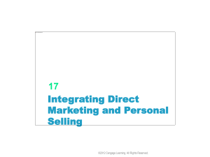 Chapter 17 Integrating Direct Marketing and Personal Selling