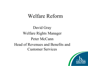 Welfare Reform - Halton Strategic Partnership
