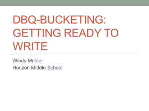DBQ-Bucketing: getting ready to write