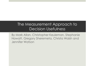 The Measurement Approach to Decision Usefulness
