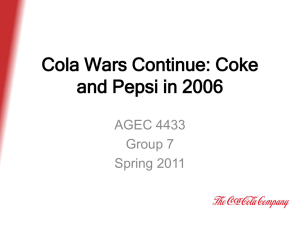 Cola Wars Continue: Coke and Pepsi in 2006 - agec4433