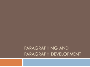 Kilfoil- Paragraphing and Paragraph Development Power Point