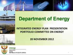 DoE presentation: IEP update - South African Photovoltaic Industry