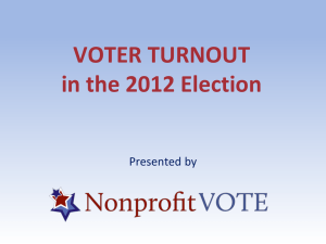 Voter Turnout in the 2012 Election PPT