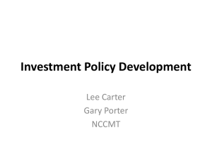 Investment Policy Development - North Carolina Local Government