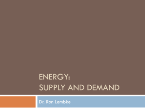 Energy: Supply and demand