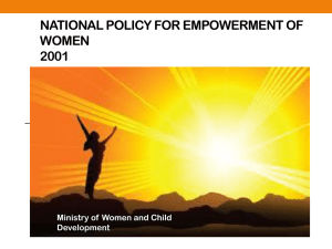 NATIONAL POLICY FOR EMPOWERMENT OF WOMEN 2001
