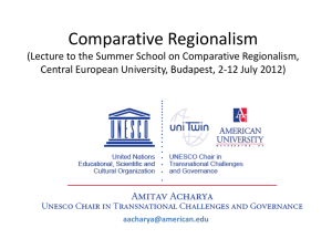 Comparative Regionalism Overview Lecture CEU