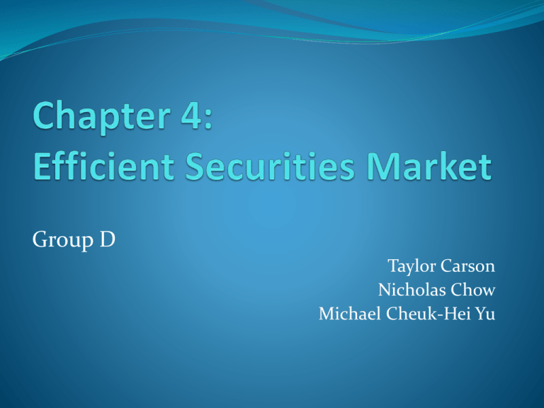 Chapter 4 Efficient Securities Market