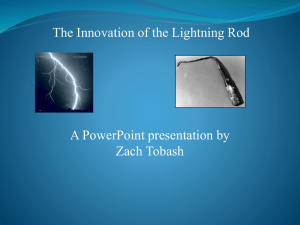 Ben Franklin lightning rod powerpoint