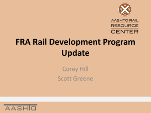 FRA Rail Development Program Update: Corey Hill and Scott
