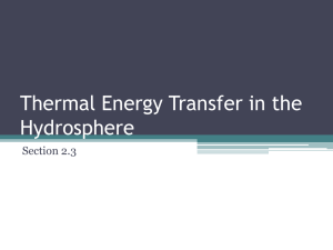 Thermal Energy Transfer in the Hydrosphere