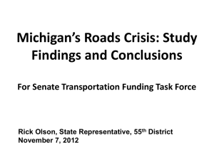 to the Senate Transportation Funding Task Force, November 7