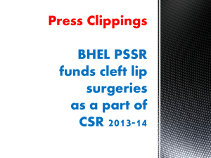 Press Clippings BHEL PSSR funds cleft lip surgeries as a part of