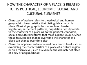 how the character of a place is related to its