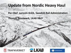 Update from Nordic Heavy Haul Per-Olof Larsson