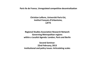 Paris Ile De France: Unregulated Competitive Decentralization