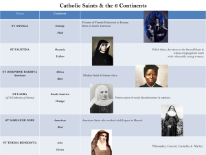 Catholic Saints & the 6 Continents