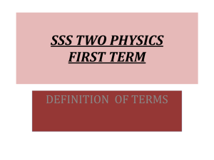 SSS 2 PHYSICS 2ND POWER POINT PRESENTATION
