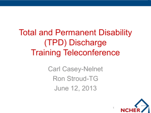 Total & Permanent Disability Discharge Training
