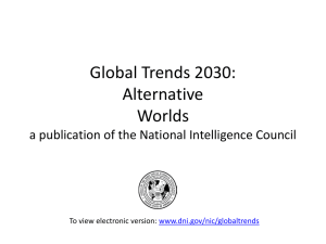 Global Trends 2030: Alternative Worlds a publication of