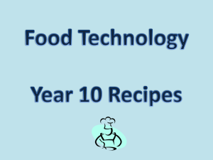 Food Technology Y10 recipes large print version