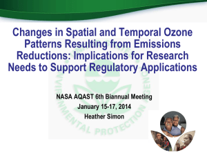 Changes in spatial and temporal ozone patterns resulting from